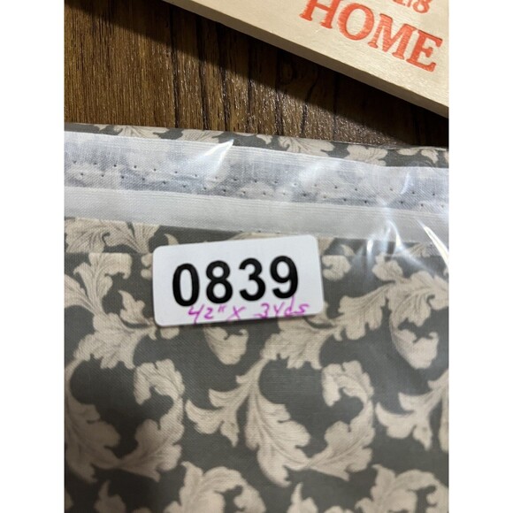 Vintage Baroque Style Fabric - 42" X 3 Yards - Mossy Green w/ Beige Filigree - Picture 7 of 7